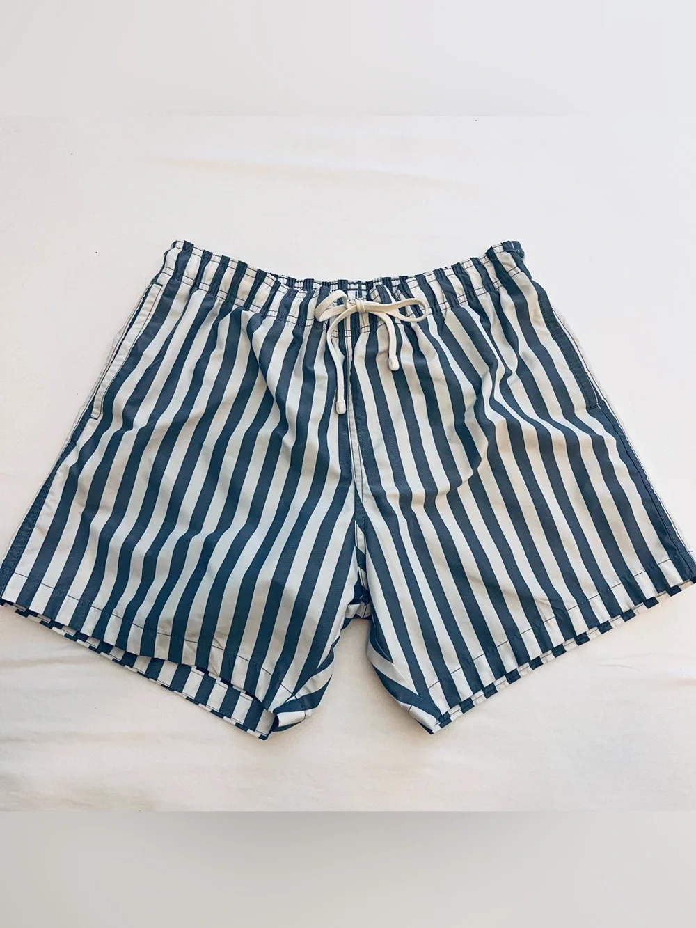 H&M Navy and White Vertical Stripe Athletic Shorts